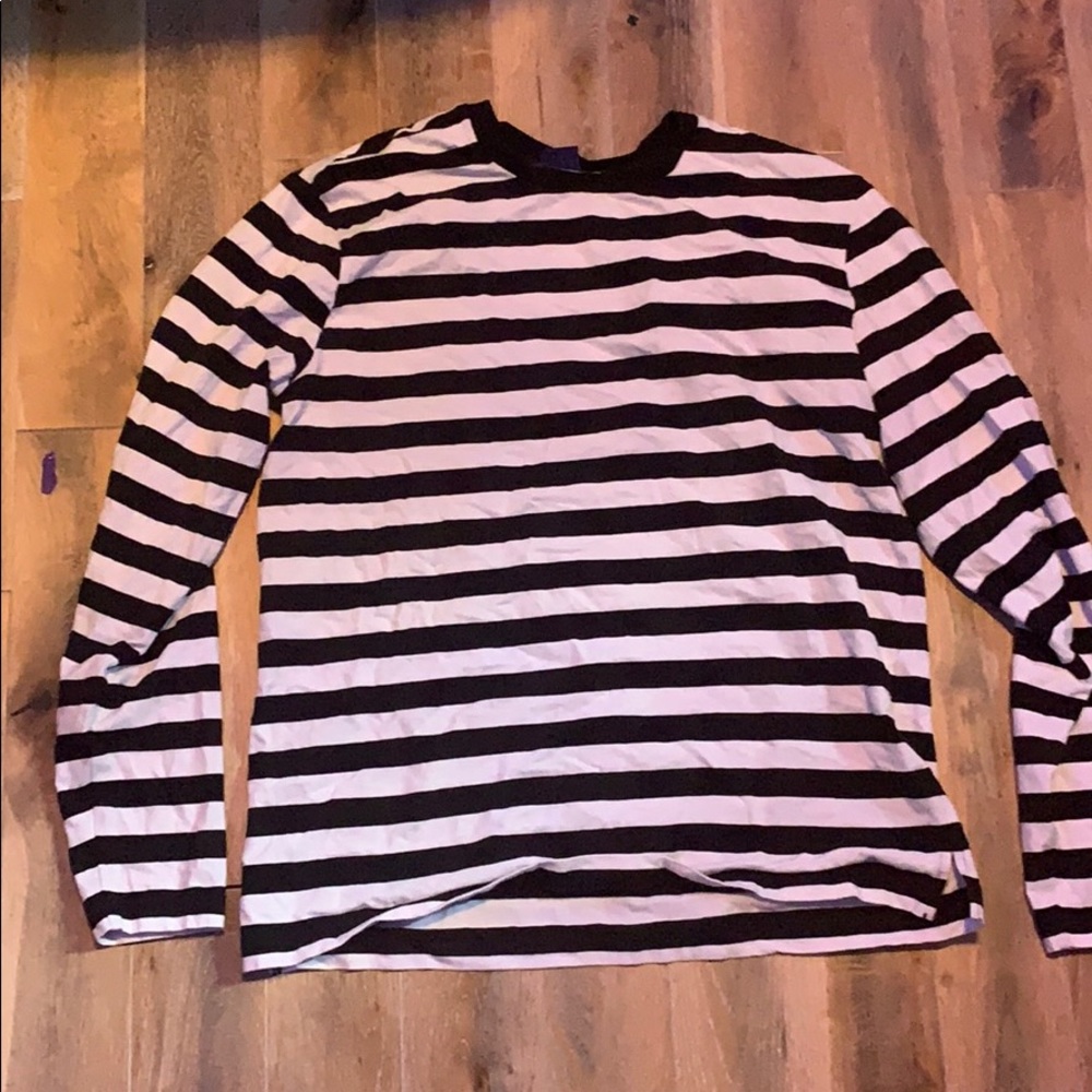 black and white striped shirt